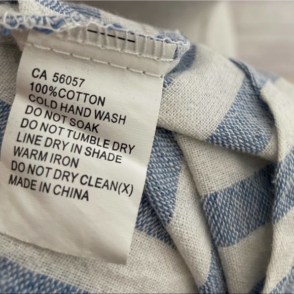 NEW! LF e-lady | Chambray Blue & White Stripe Strappy Open Back Romper 8 - Picture 10 of 12